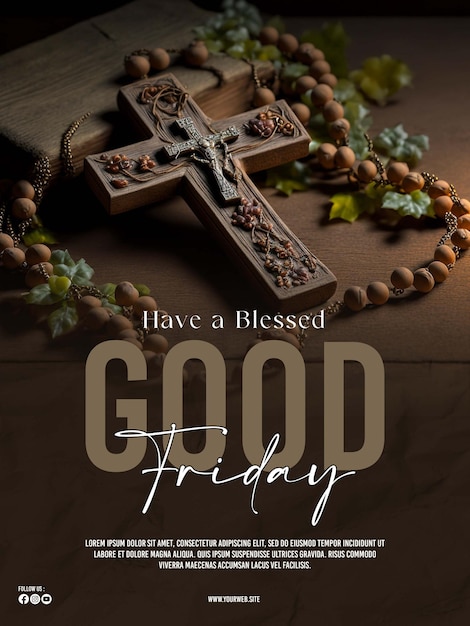 good friday poster template with photo