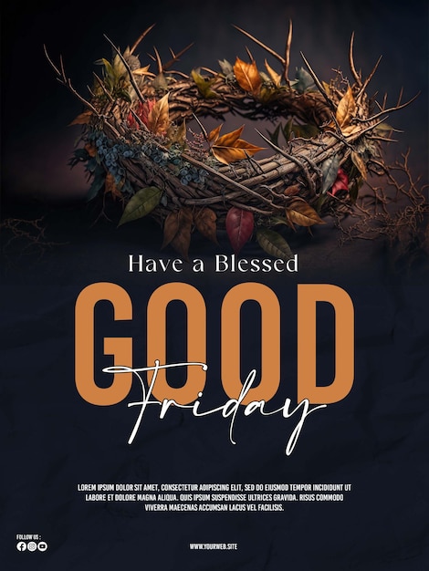 good friday poster template with photo