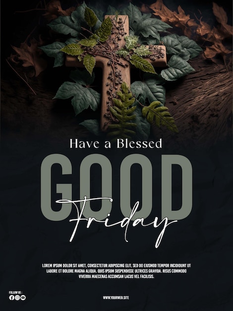 good friday poster template with photo