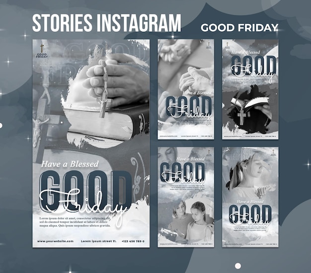 Good friday social media stories set