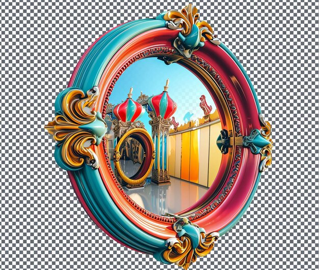 PSD good looking funhouse mirror poster isolated on transparent background