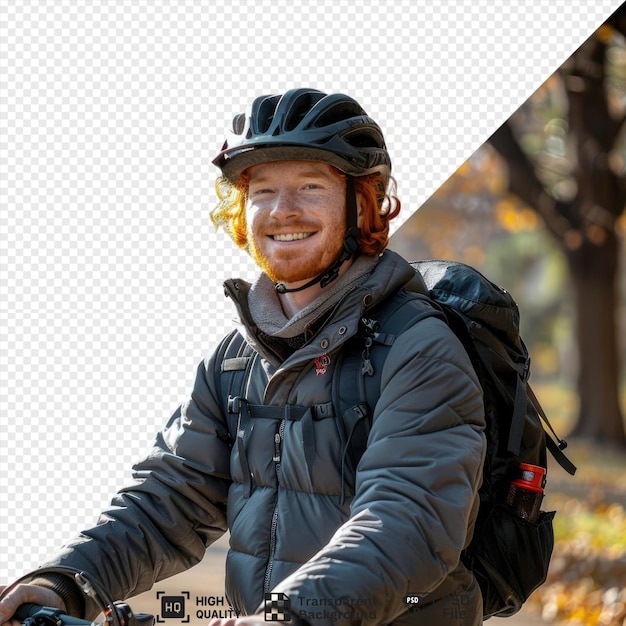 PSD good mood of a man on a bike png