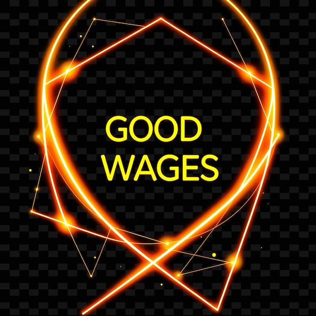 PSD good wages shimmers with a striking combination of neon bright yellow and electric orange geome