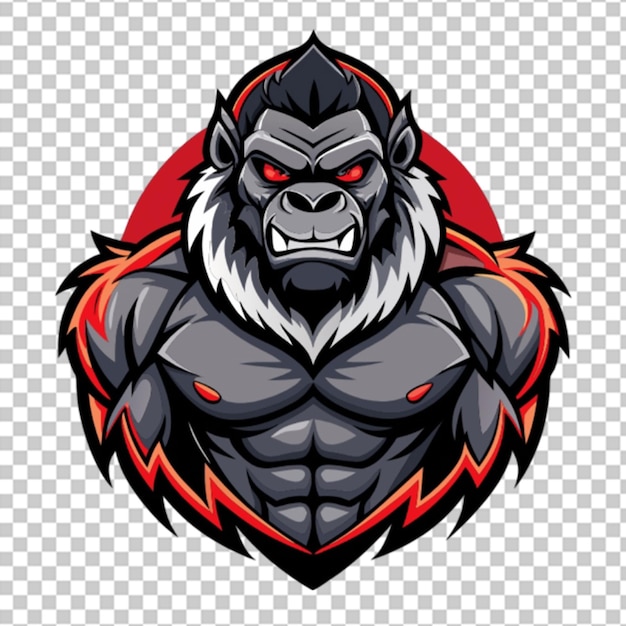 gorilla muscle with devil eyes transparent background