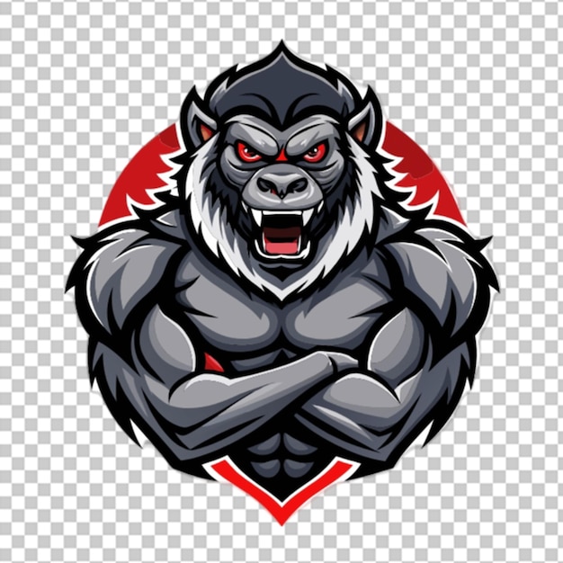 gorilla muscle with devil eyes transparent background