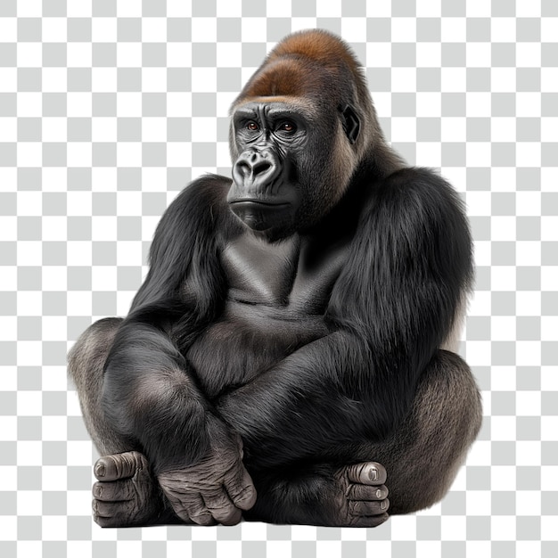 PSD a gorilla that is sitting on a white background