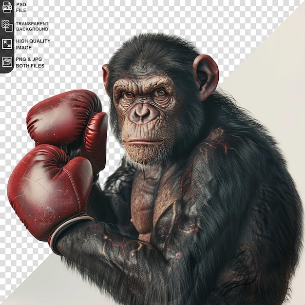 a gorilla with boxing gloves isolated