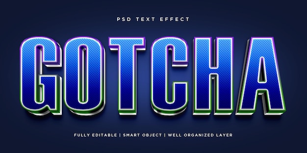 Gotcha 3d style text effect