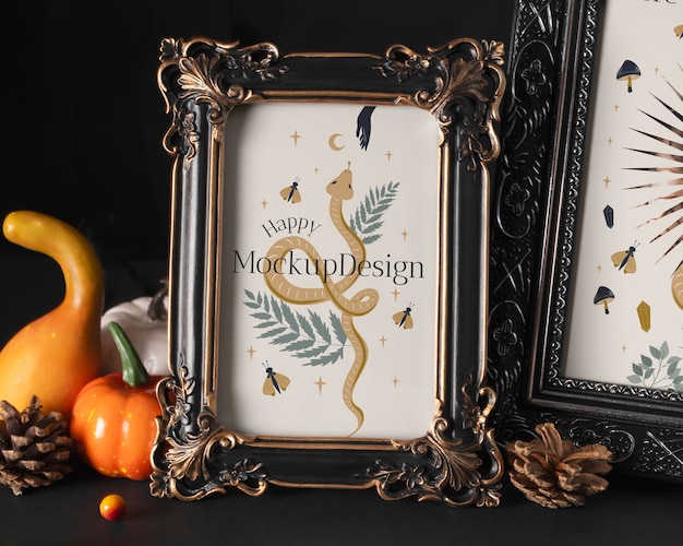 PSD gothic aesthetic frame mockup