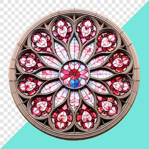 PSD gothic rose window transparent background isolated image generative ai