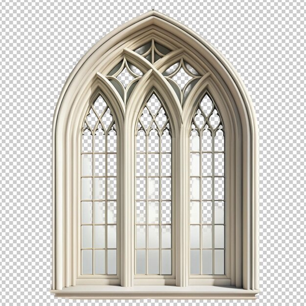 PSD gothic window isolated on transparent background