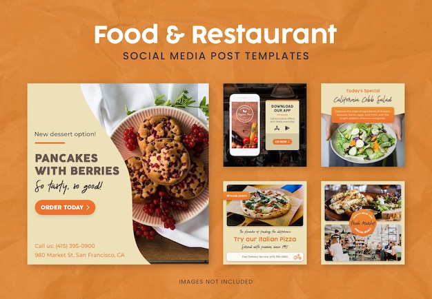 PSD gourmet social media banners for food lovers and restaurants