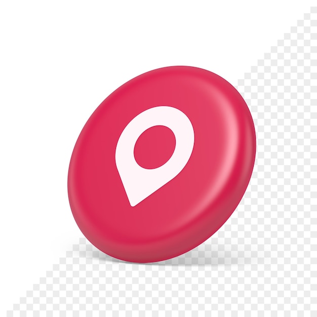 GPS map pin location service button application direction distance pointer 3d isometric realistic icon