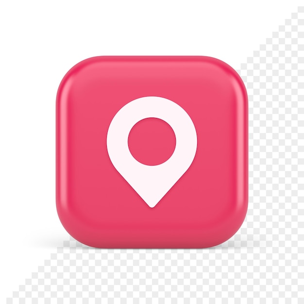 GPS map pin location service button application direction distance pointer 3d realistic icon