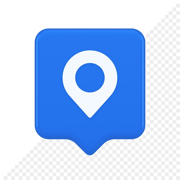 GPS map pin location service button application direction distance pointer 3d realistic speech bubble icon