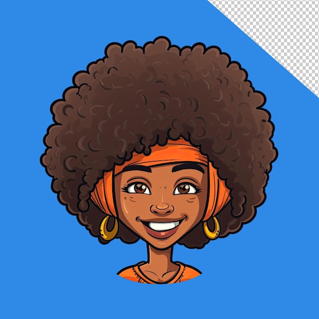 PSD graceful afro girl illustration for your presentation