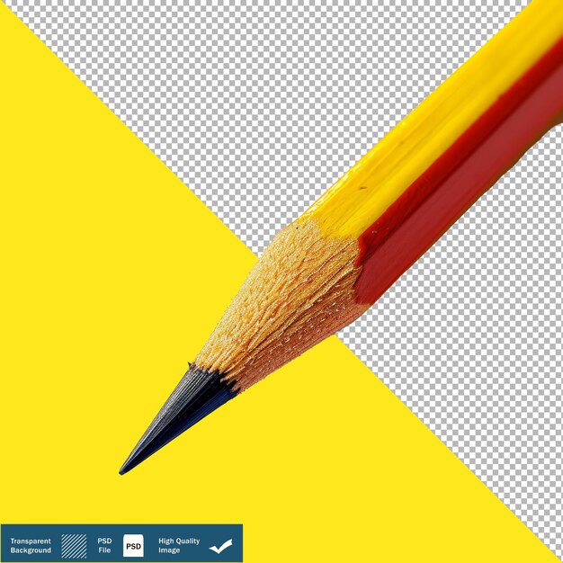 Grade School Pencil on a White Background Educational Stationery transparent background PNG PSD