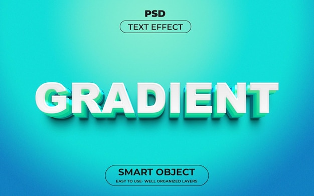 Gradiend 3d editable text effect premium