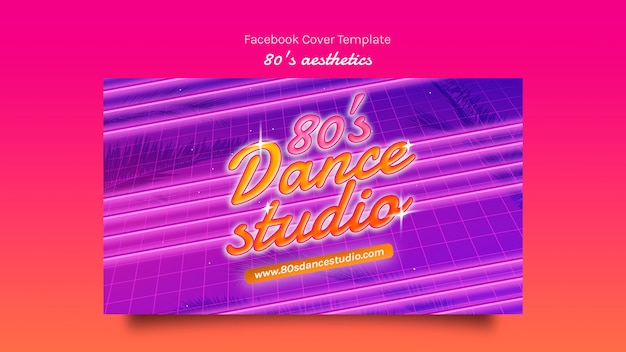 PSD gradient 80's aesthetics template