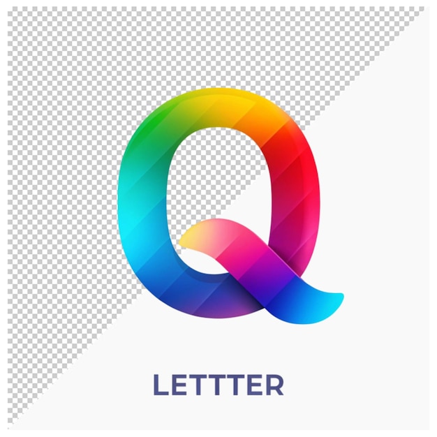 PSD gradient alphabet letter q