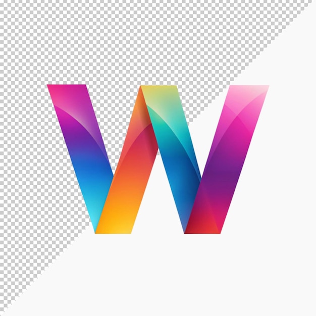 PSD gradient alphabet letter w