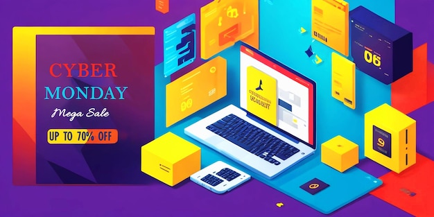 Gradient background design for cyber monday sale