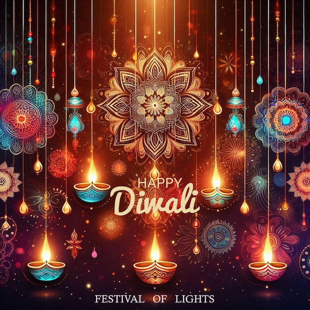 Gradient background for hindu diwali festival celebration template