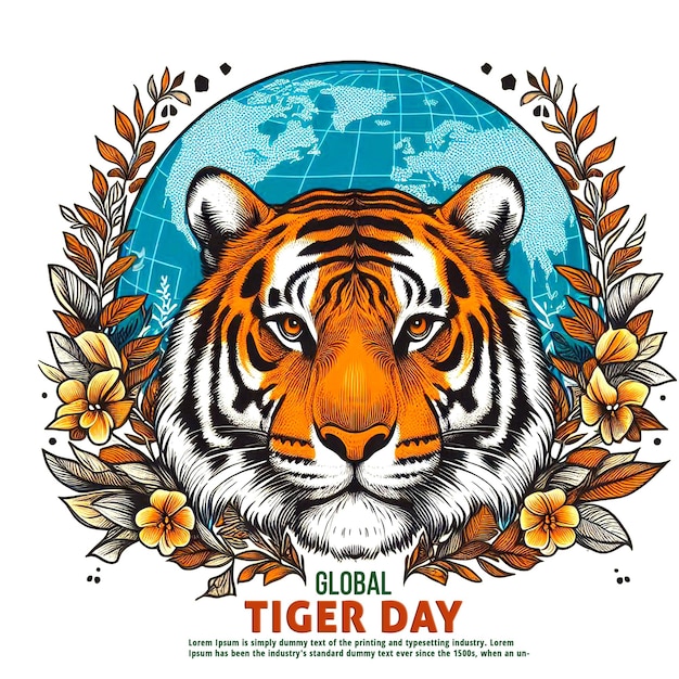 PSD gradient background for international tiger day celebration illustration