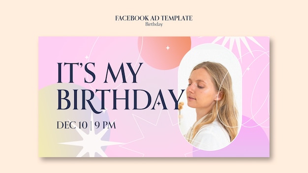 PSD gradient birthday template