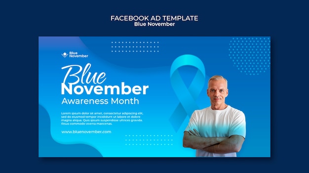 Gradient blue november template