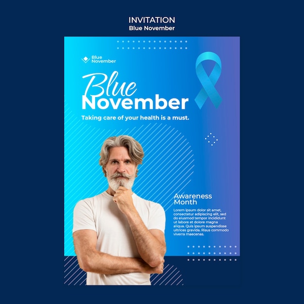 Gradient blue november template