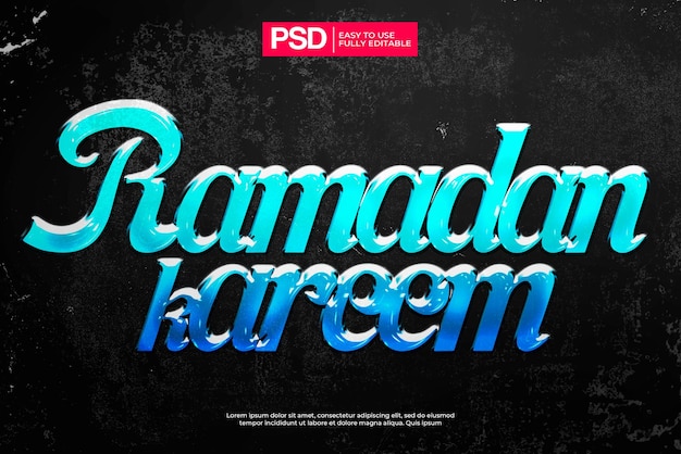 Gradient Blue Ramadan Text Effect