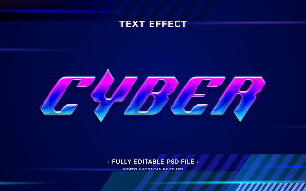 Gradient cyberstyle text with blue  background