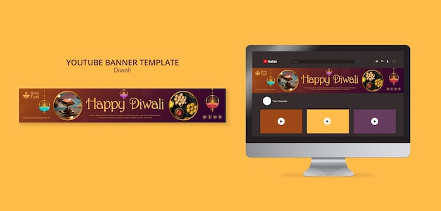 PSD gradient diwali template design