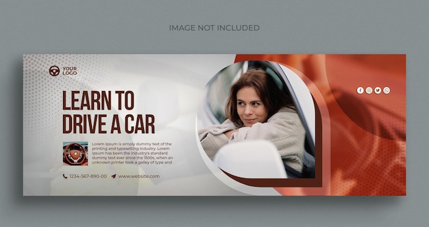 PSD gradient driving school social media postinstagram post or web banner template