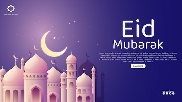 Gradient eid alfitr social media post template