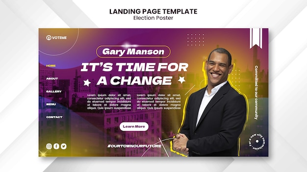 Gradient election landing page template