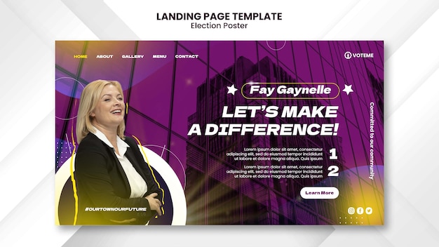 Gradient election landing page template