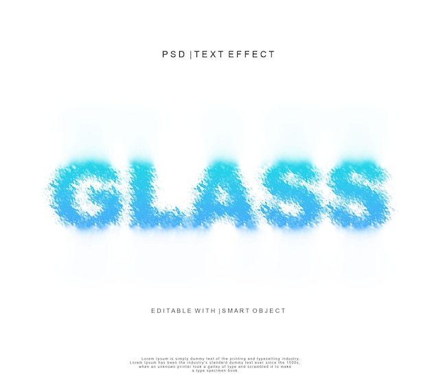 gradient glass text effect with ripple design concept