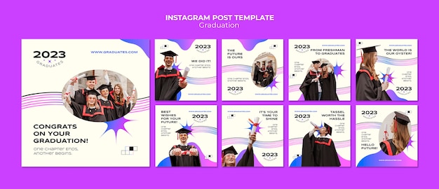 Gradient graduation event  instagram posts