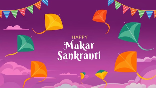 Gradient happy makar sankranti illustration