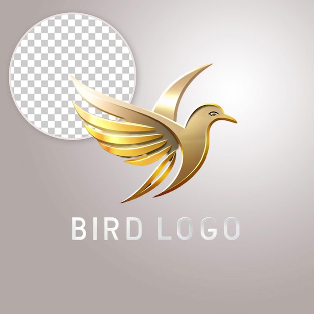 PSD gradient hummingbird logo design on transparent background