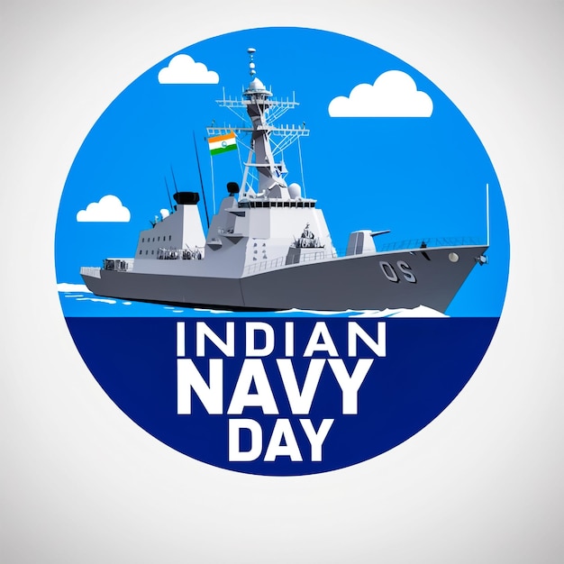 PSD gradient indian navy day social media post