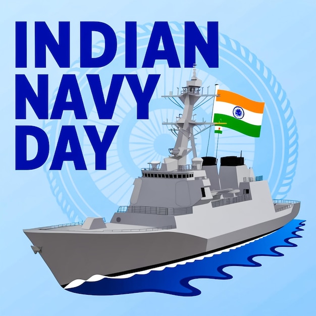 PSD gradient indian navy day social media post