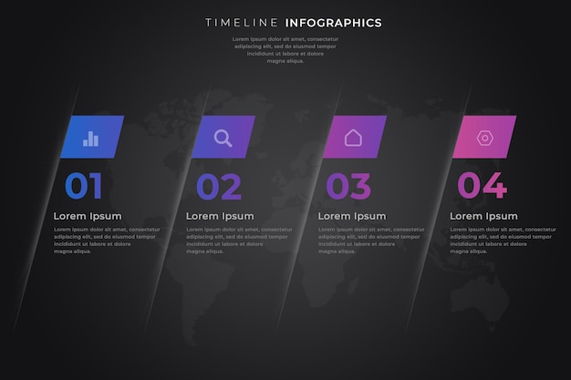 Gradient infographic set of steps