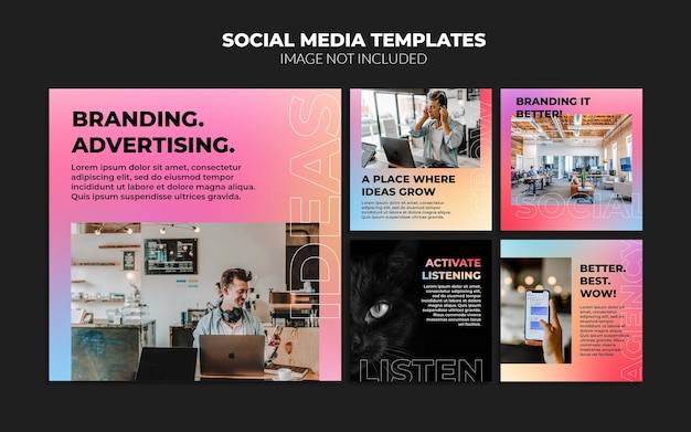 Gradient Instagram Social Media Post Templates