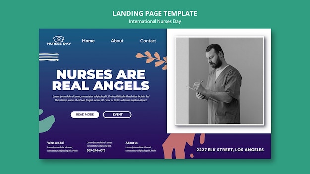 Gradient international nurses day landing page template