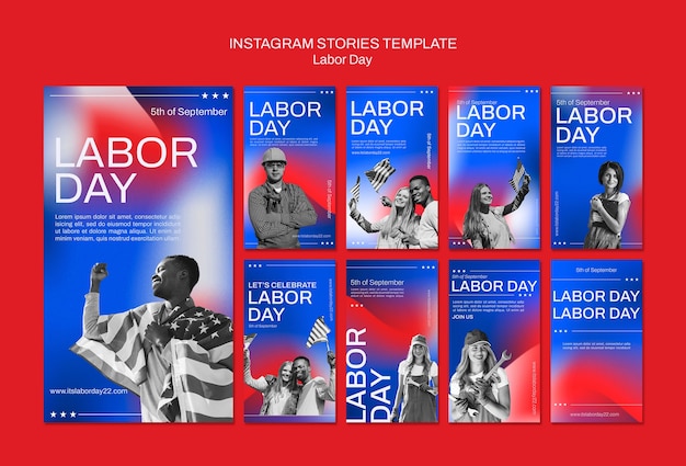 Gradient labor day design template