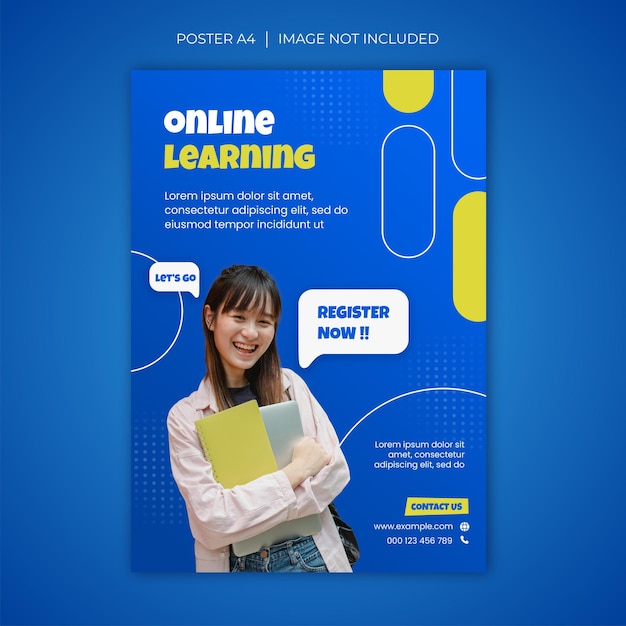 PSD gradient and modern online learning and course a4 poster template 1