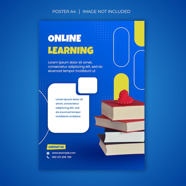 PSD gradient and modern online learning and course a4 poster template 2